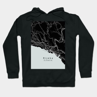 Rijeka Croatia City Map dark Hoodie